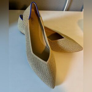 Rothy's Beige and Silver Women's Flats